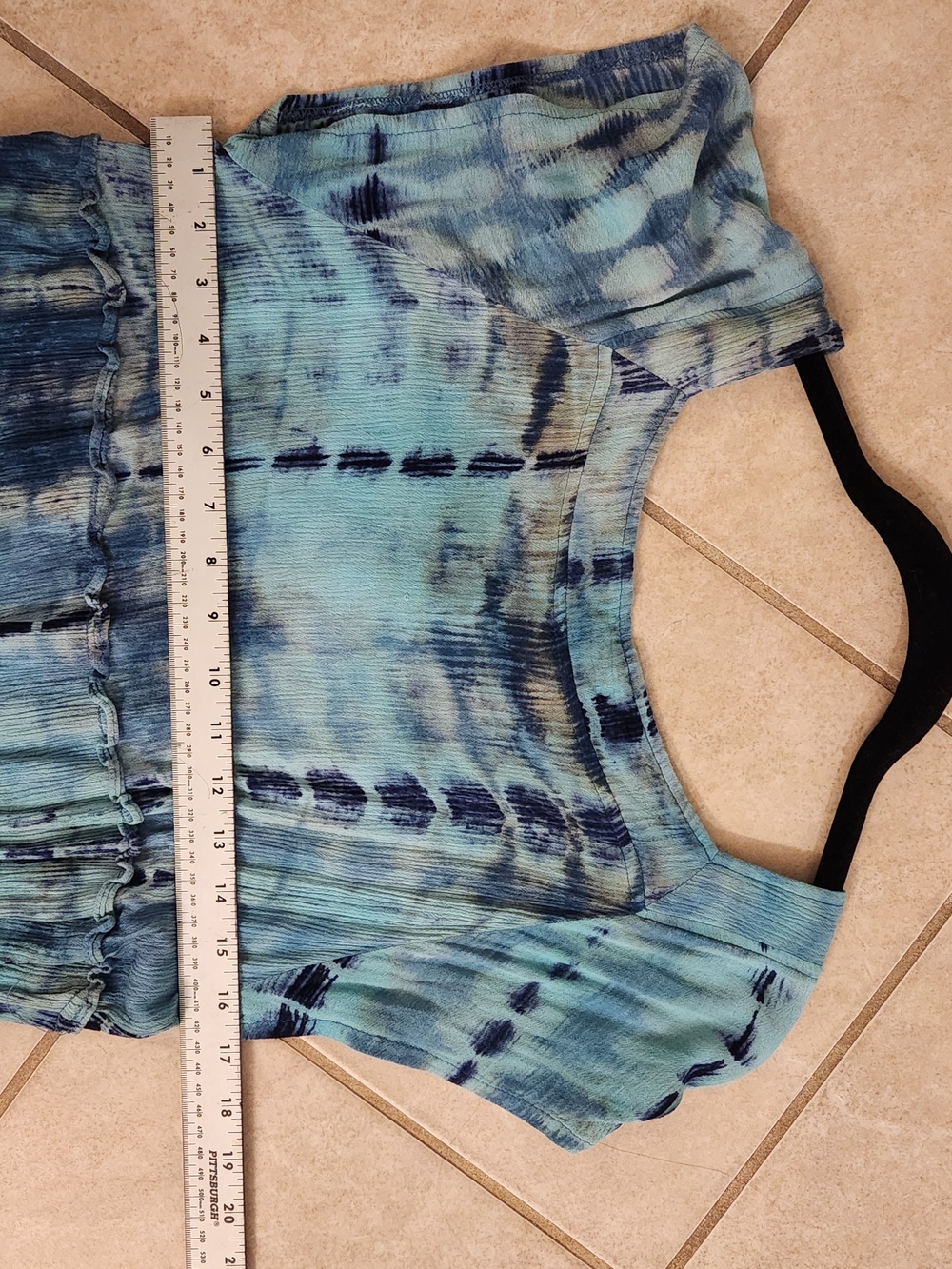NATURAL LIFE Blue Tie-Dye Tiered Maxi Dress Size L Flattering Fit - Picture 9 of 11